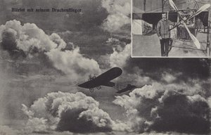 El aviador francés Louis Bleriot y su monoplano