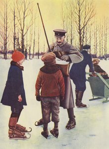 En invierno, este cartero alemán hace su ronda en patines (foto en color)
