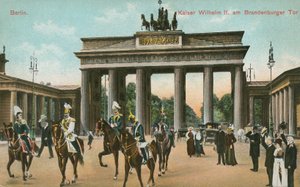 Kaiser Wilhelm II de Alemania en la Puerta de Brandeburgo, Berlín (foto en color) de Photographer German