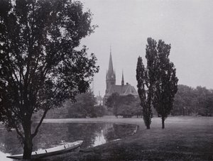 Leipzig: Johannapark con la Iglesia de Lutero de Photographer German