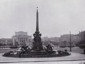 Leipzig: Fuente de Mende en Augustusplatz y Nuevo Teatro