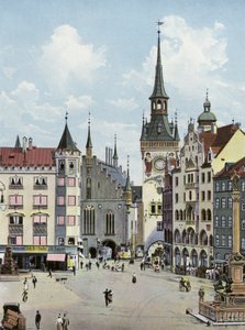 Múnich: Marienplatz con el Antiguo Ayuntamiento de Photographer German