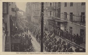 Ocupación de Vilna, Lituania, por tropas alemanas durante la Primera Guerra Mundial de Photographer German