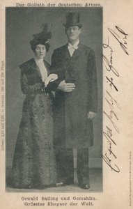 Oswald Balling y su esposa, la pareja casada más alta del mundo de Photographer German