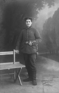 Retrato de un soldado alemán (foto en b/n) de Photographer German