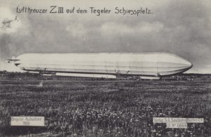 Zeppelin LZ III en el campo de tiro de Tegel, Berlín de Photographer German