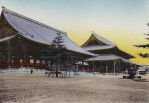 Japón, c.1912: Templo Higashi Honganji, Kioto; Es el templo más grande y costoso de Japón
