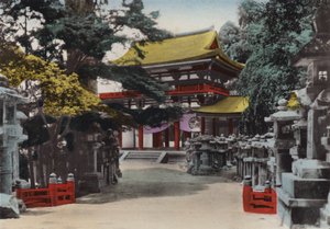 Japón, c.1912: Templo Shinto Kasuga fundado en 767, en Nara, cerca de Kioto