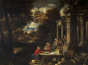 Cristo y la mujer de Samaria de Pier Francesco Mola