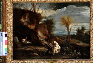 Paisaje con dos monjes cartujos