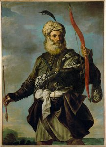 Guerrero oriental sosteniendo un arco ... de Pier Francesco Mola