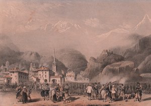 Bivouac de tropas francesas en Susa, Piamonte de Blaise Nicolas Le Sueur