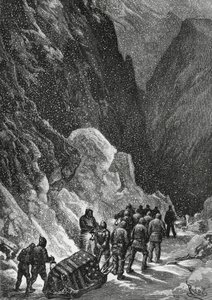 Entierro del Capitán Charles Francis Hall, explorador estadounidense, Groenlandia, noviembre de 1871, expedición Polaris de Blaise Nicolas Le Sueur