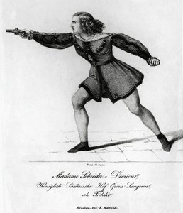 Retrato de Wilhelmine Schroder-Devrient (1804-1860), soprano alemana, en el papel de Leonora en Fidelio o El amor conyugal, de Ludwig van Beethoven (1770-1827)