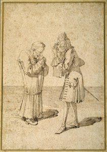 Barón Philip von Stosch mostrando una gema antigua a Sabbatini de Pier Leone Ghezzi
