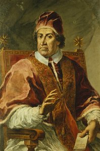 Retrato del Papa Clemente XI, Medio Cuerpo Sentado, con Vestiduras Papales, Sosteniendo una Carta