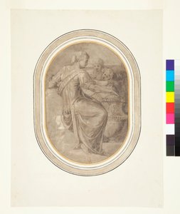 Una Sibila con un Jarrón y Dos Putti, c.1540s de Piero (attr. to) Ligorio