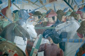 Leyenda de la Vera Cruz: batalla de Heraclio I de Bizancio contra Cosroes II (detalle) de Piero della Francesca
