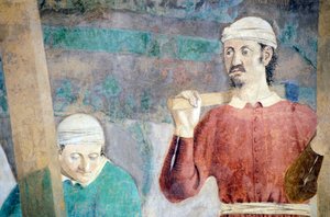 La Leyenda de la Vera Cruz mostrando el descubrimiento y la verificación de la Vera Cruz (detalle) de Piero della Francesca
