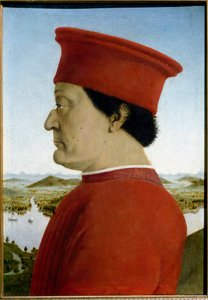 Retratos de Federico de Montefeltro, Duque de Urbino y Battista Sforza. (detalle) de Piero della Francesca