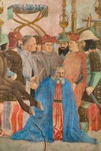 La batalla de Heraclio y Cosroes, detalle de Las historias de la Vera Cruz: ejecución del rey Cosroes (fresco) de Piero della Francesca
