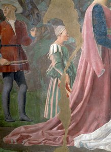 La Leyenda de la Vera Cruz, la Reina de Saba Adorando la Madera de la Cruz (detalle)
