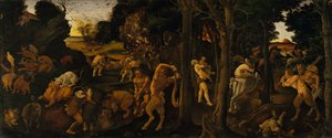 Una escena de caza, c.1494-1500 (témpera y óleo transferidos a masonita) de Piero di Cosimo