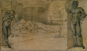 Ariadne abandonada (lápiz) de Piero di Cosimo
