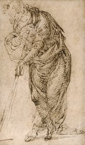 Figura de pie apoyada en un bastón, c.1510 de Piero di Cosimo