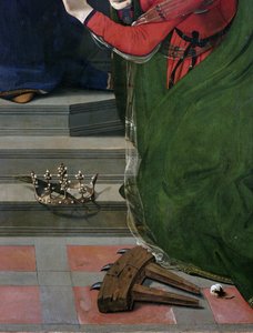 Virgen y Niño en el trono rodeados de santos, (detalle)