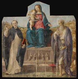 Virgen y niña con los santos Vincent Ferrer y Jerome de Piero di Cosimo