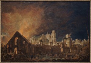 La Foire Saint-Germain durante el incendio (noche del 16 al 17 de marzo de Pierre Antoine Demachy