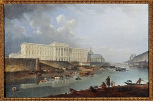 El Hôtel de la Monnaie, el Quai de Conti y el Sena, vistos desde la Pointe de la Cité de Pierre Antoine Demachy