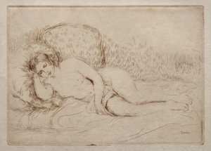 Mujer desnuda acostada de Pierre-Auguste Renoir