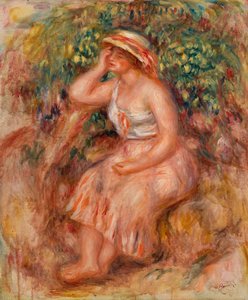 mujer soñar despierta de Pierre-Auguste Renoir