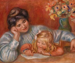 Lección de escritura de Pierre-Auguste Renoir