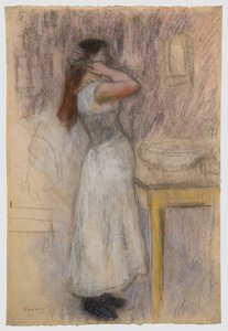 Joven frente al tocador de Pierre-Auguste Renoir