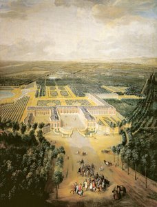 Vista prospectiva de los jardines del Gran Trianón en Versalles de Pierre Denis Martin
