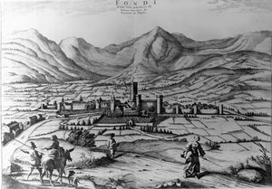 Ciudad de Fondi, grabado de Pieter Mortier (1661-1711) de Nouveau Theatre de l