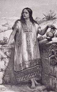 Joven tolteca, de "Las antiguas ciudades del Nuevo Mundo", de Claude-Joseph-Desire Charnay, pub. 1887 (grabado) de Pierre (after) Fritel
