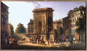 El bulevar del Temple y la Puerta Saint Denis, París, hacia 1810 (pintura) de Pierre Alexandre Pau de Saint Martin