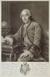 Retrato del príncipe Dmitriy Mikhailovich Golitsyn 1721-1793, 1762 de Pierre Alexandre Tardieu