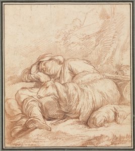 Un pastor dormido, 1700s-1800s de Pierre Alexandre Wille
