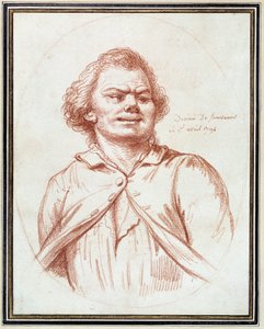Revolución Francesa: retrato de Georges Jacques Danton (1759-1794) camino al tormento. Dibujo a la sanguina atribuido a Pierre Wille (1748-1821)