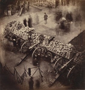 Barricadas de la Comuna, abril 71. Esquina de la plaza del Hotel de Ville y de la rue de Rivoli, 1871 de Pierre Ambrose Richebourg