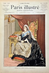 Retrato de Victoria I, Reina de Inglaterra (1819-1901) por Andre Brouillet, Grabado de 1887 en "Paris-Illustrous journal weekly". de Pierre Andre Brouillet