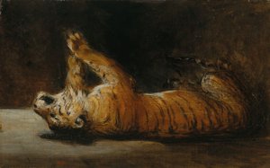 Jugando al tigre (óleo sobre lienzo)