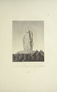 Cumbre de la Montaña de los Órganos, Actopan, grabado por Bouquet, ilustración de 