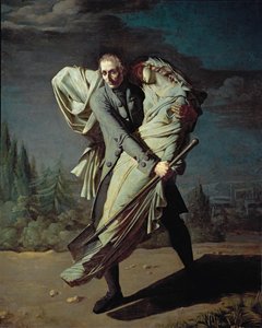 Young y su hija ... (óleo sobre lienzo) de Pierre Antoine Augustin Vafflard