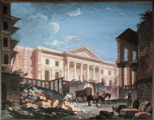 Construcción de la Academia de Cirugía, París, c.1780-89 de Pierre Antoine Demachy
